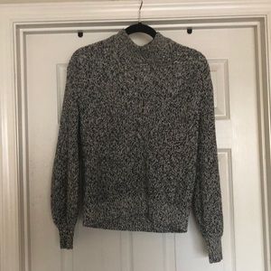 Marled balloon sleeve sweater